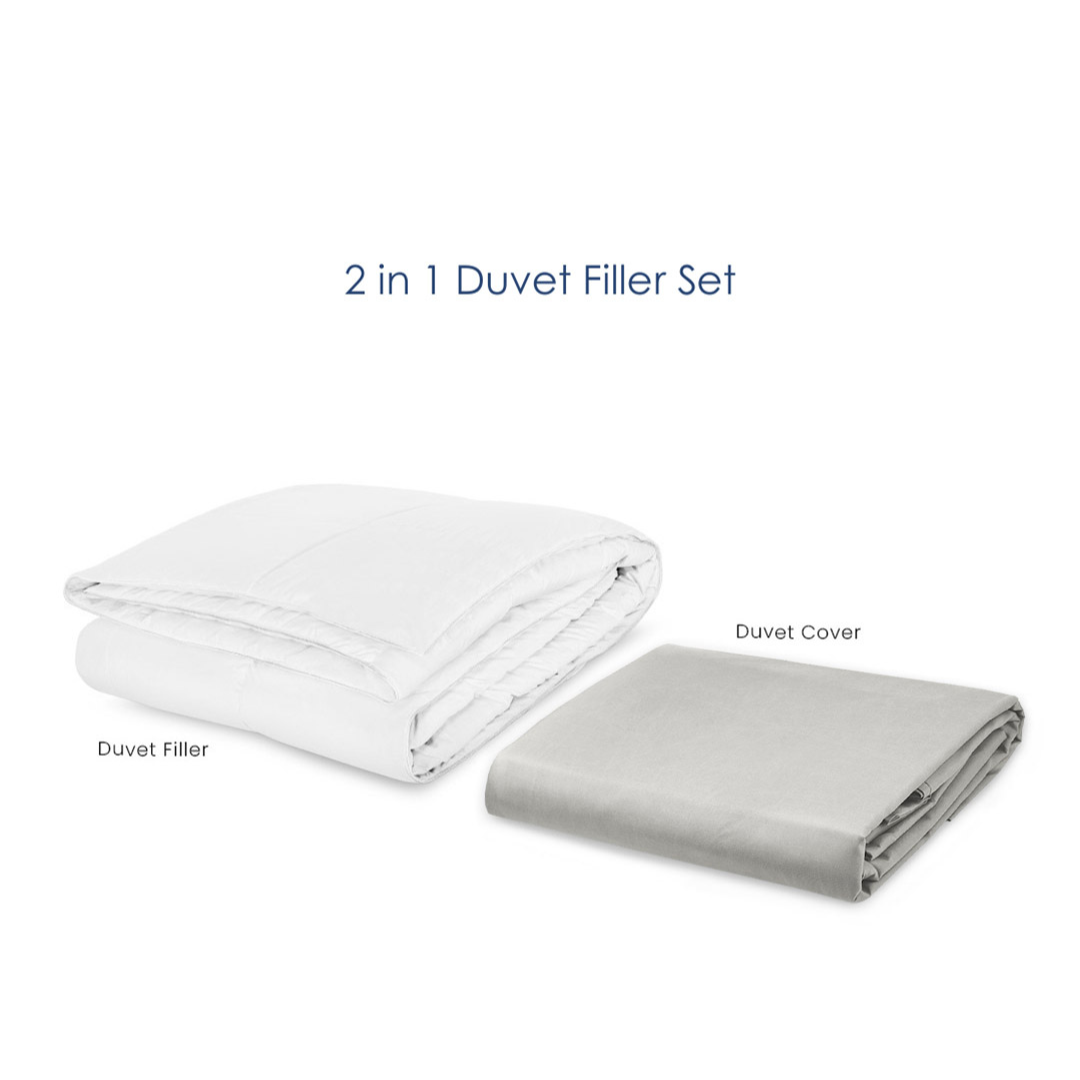 Soft Sewn Duvet Filler Set (Full) - Zipper Closure, Silky Soft Microfiber