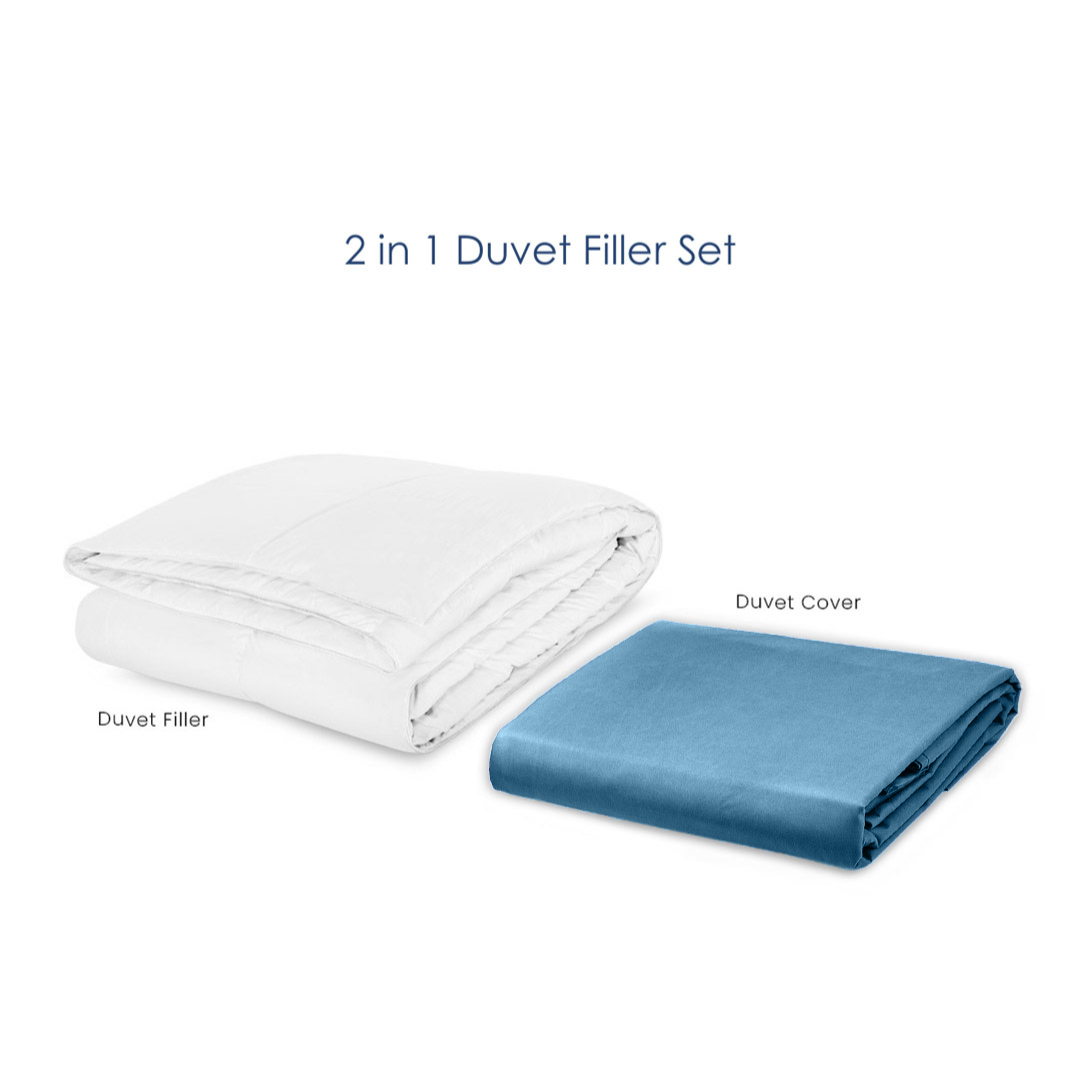 Soft Sewn Duvet Filler Set (King) - Zipper Closure, Silky Soft Microfiber