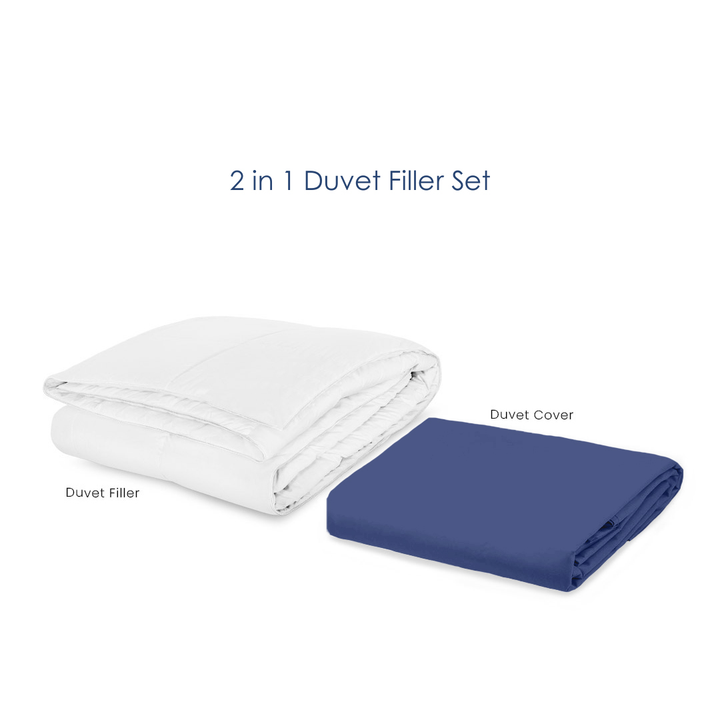 Soft Sewn Duvet Filler Set (Full) - Zipper Closure, Silky Soft Microfiber