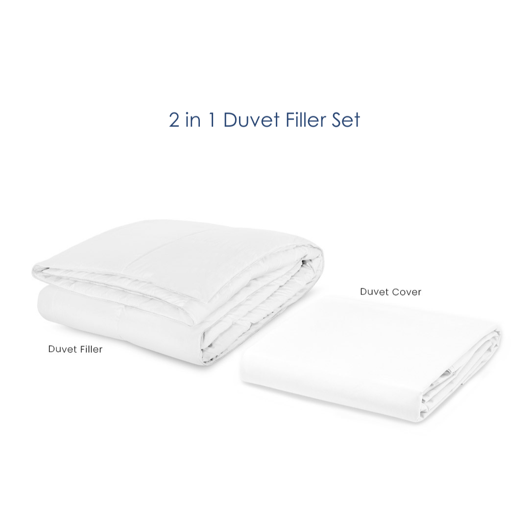 Soft Sewn Duvet Filler Set (Twin) - Zipper Closure, Silky Soft Microfiber