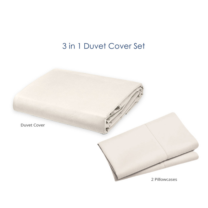 Soft Sewn Duvet Cover Set (Full) - Zipper Closure, Silky Soft Microfiber