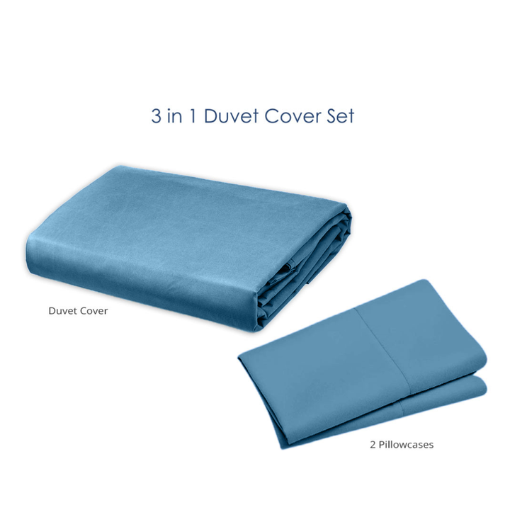 Soft Sewn Duvet Cover Set (Full) - Zipper Closure, Silky Soft Microfiber