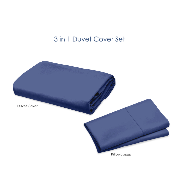 Soft Sewn Duvet Cover Set (Full) - Zipper Closure, Silky Soft Microfiber