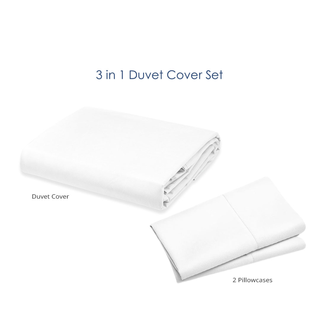 Soft Sewn Duvet Cover Set (Full) - Zipper Closure, Silky Soft Microfiber