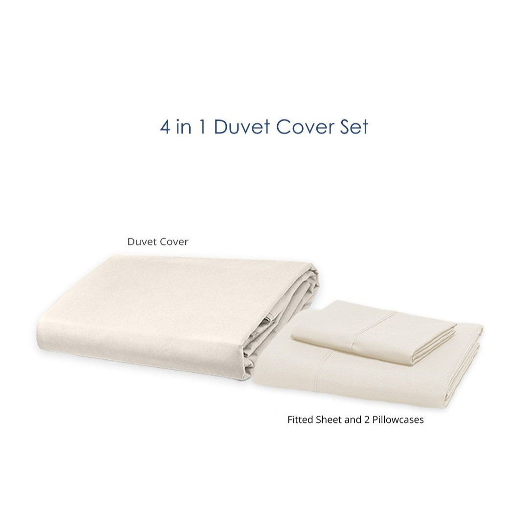 Soft Sewn Duvet Cover Set (Full) - Zipper Closure, Silky Soft Microfiber