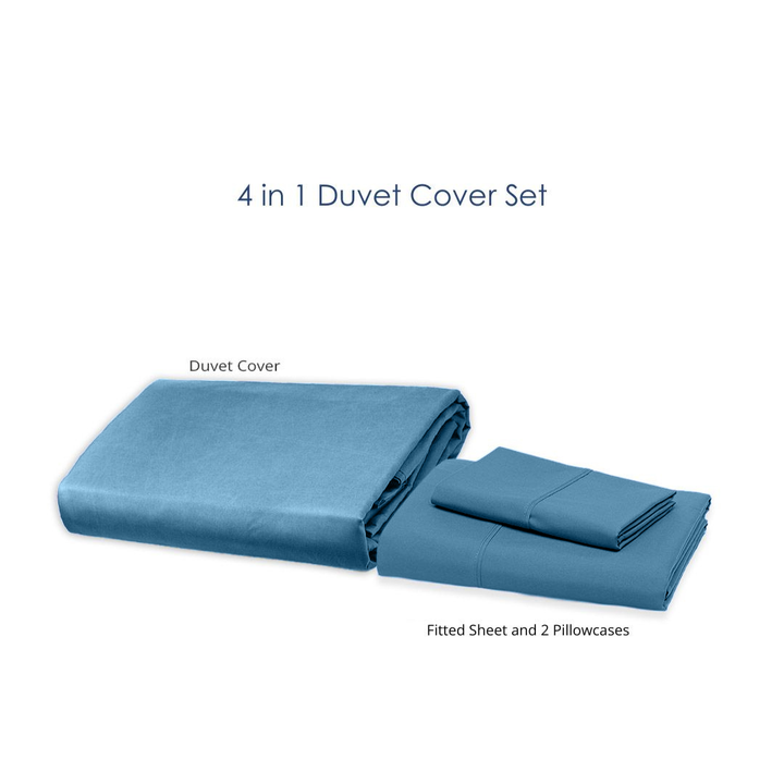 Soft Sewn Duvet Cover Set (Full) - Zipper Closure, Silky Soft Microfiber