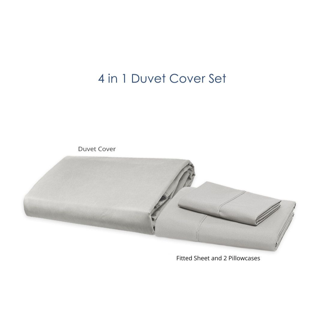 Soft Sewn Duvet Cover Set (Full) - Zipper Closure, Silky Soft Microfiber