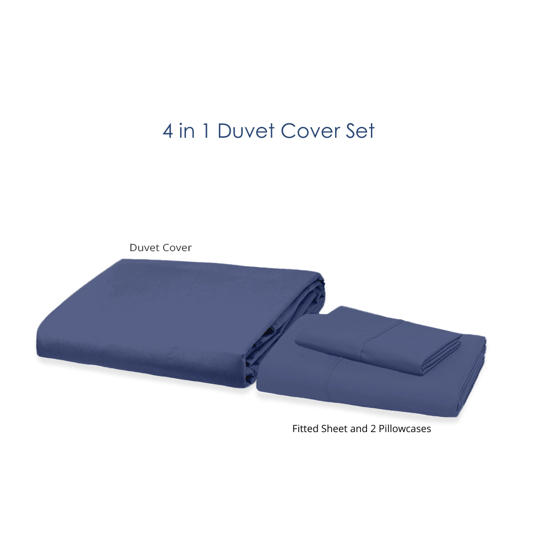 Soft Sewn Duvet Cover Set (Full) - Zipper Closure, Silky Soft Microfiber