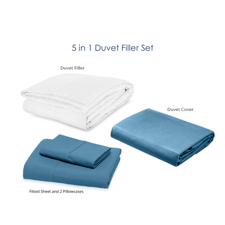 Soft Sewn Duvet Filler Set (King) - Zipper Closure, Silky Soft Microfiber