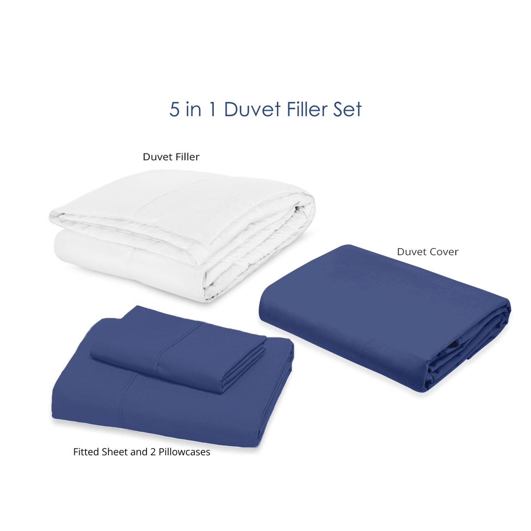 Soft Sewn Duvet Filler Set (Full) - Zipper Closure, Silky Soft Microfiber