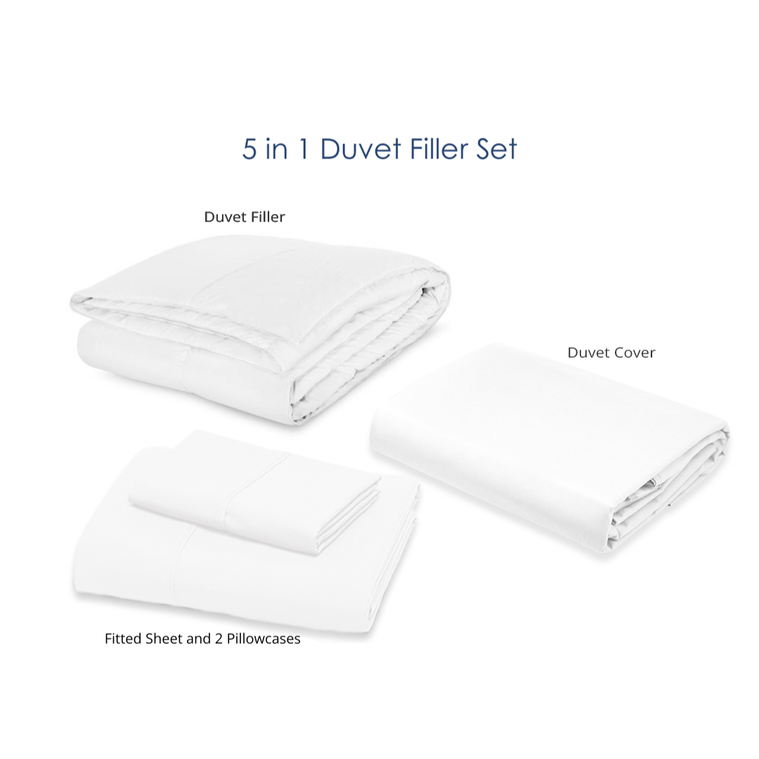 Soft Sewn Duvet Filler Set (Full) - Zipper Closure, Silky Soft Microfiber