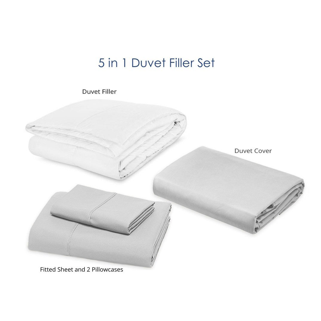 Soft Sewn Duvet Filler Set (King) - Zipper Closure, Silky Soft Microfiber