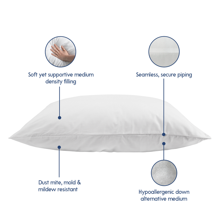 Soft Sewn Hypoallergenic Pillows (Standard, King)