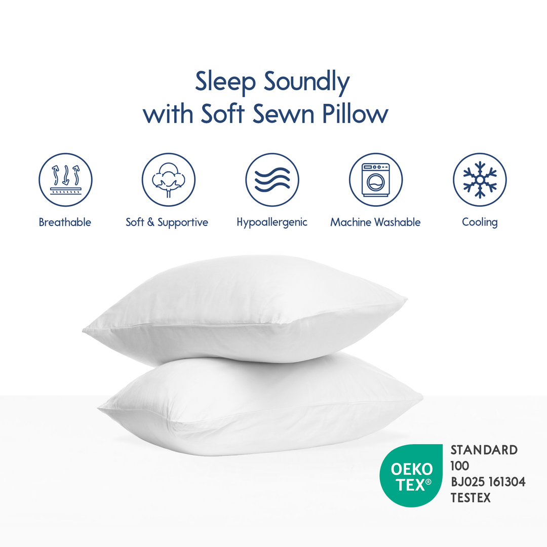 Soft Sewn Hypoallergenic Pillows (Standard, King)